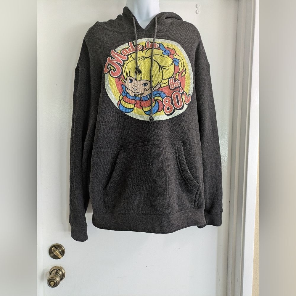 Rainbow bright XL Made In The 80's Dark Grey Hooded Sweatshirt